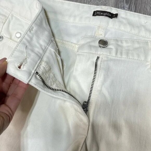 J. McLaughlin White Slim Straight Leg Stretch Jeans Size 14 - Picture 7 of 13